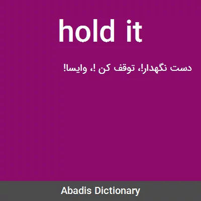 معنی hold it